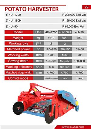 BRAND NEW Potato Harvesters - CONTACT FOR PRICING