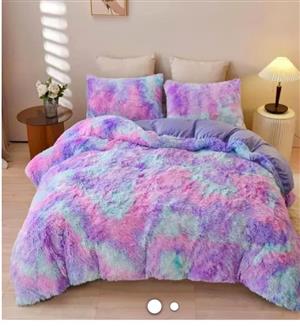 3PCE FLUFFY COMFORTER SET DOUBLE/QUEEN AND KING