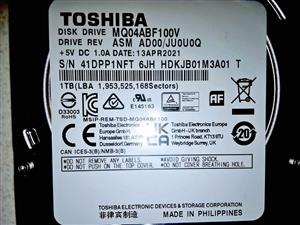 TOSHIBA 1 TB HARD DRIVE FOR LAPTOPS  FOR SALE: