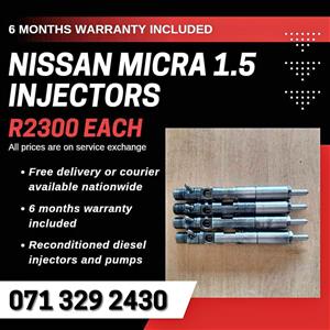 NISSAN MICRA 1.5 INJECTORS FOR SALE WITH WARRANTY INCLUDED
