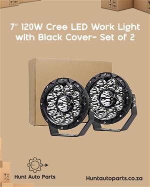 7″ 120W Cree LED Work Light with Black Cover- Set of 2