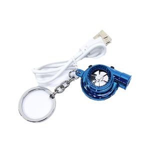 Turbocharger Keyring with USB Rechargeable Light & Sound (Blue)