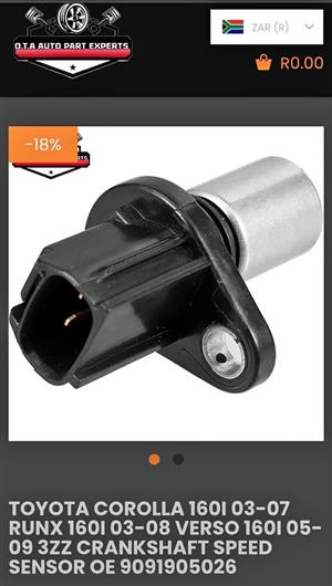 Toyota Corolla 160i 03-07 RUNX 160i 03-08 Verso 160i 05-09 3ZZ Crankshaft Speed Sensor OE