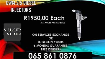 GWM 2.5 DIESEL INJECTORS FOR SALE OR RECON