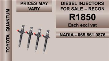 TOYOTA QUANTUM DIESEL INJECTORS FOR SALE OR TO RECON NATIONWIDE