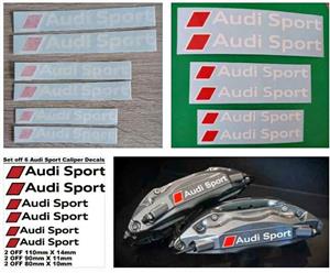 Audi Sport brake caliper stickers decals sets