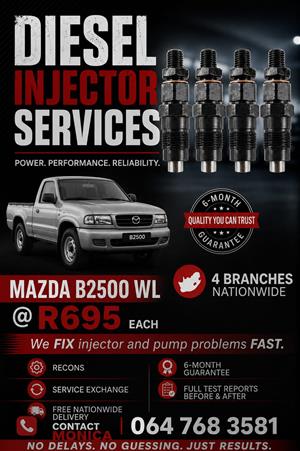 MAZDA B2500 WL FAST QUOTES ON DIESEL INJECTORS & PUMPS