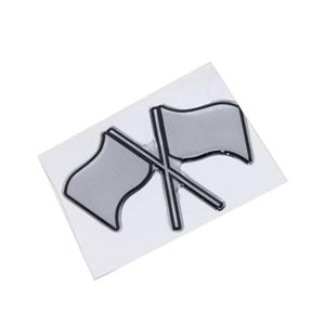 Flag Chrome 3D Gel Dome Sticker