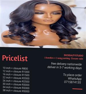We sell Luxury lace wigs,bundles and closures  provide free delivery nationwide.