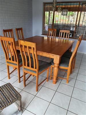 Diningroom Table and Chairs - 8 Seater Oregon Pine
