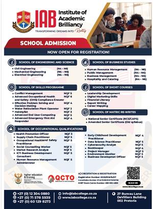 Institute of Academic Brilliancy (IAB) NOW OPEN FOR REGISTRATION