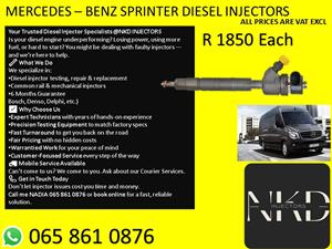 MERCEDES BENZ SPRINTER INJECTORS FOR SALE OR RECON.