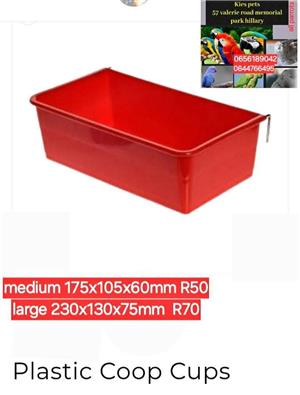 Coop cup bird feeders with metal hooks