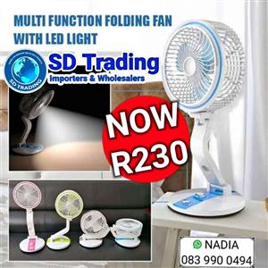 Rechargeable Folding Fan with LED Light