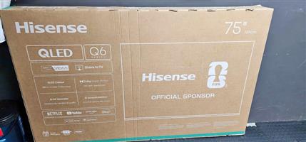 75inch Hisense TV with CRACKED SCREEN! to use for parts or repair.
