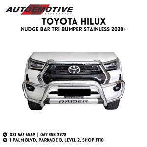 Toyota Hilux Tri-Bumper Nudge Bar - Stainless Steel