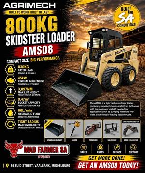 New Agrimech AMS08 skidsteers for sale at Mad Farmer SA