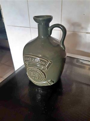 1970s vintage green ceramic decanter for King's Ransom Blended Scotch Whisky. (no lid)