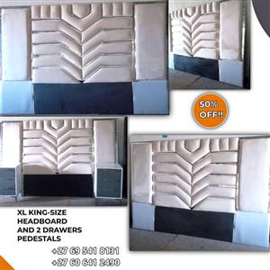 Super king headboard x 3 drawers pedestal 