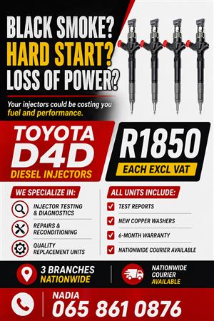 TESTED WITH REPORT DIESEL INJECTORS FOR SALE FOR TOYOTA D4D