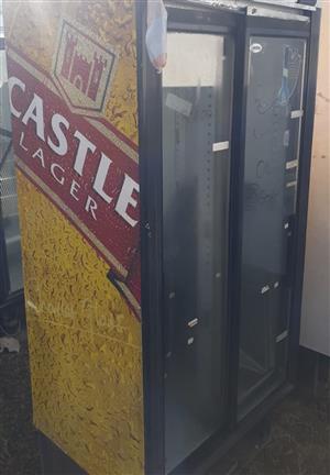 Double sliding door beverage cooler for sale