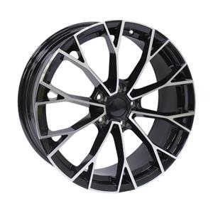 18″ 5686 5×112 Black Machined Face Alloy Wheels
