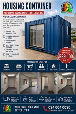Housing Converted Shipping containers for sale