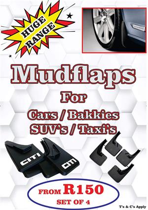 Mudflaps available for a wide range of vehicles including universal mudflaps