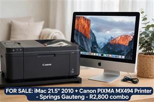 Apple iMac "21.5" 2010 & Canon Pixma MX494 Printer combo