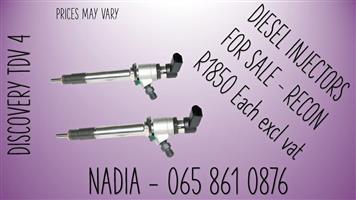 DISCOVERY TDV 4 DIESEL INJECTORS FOR SALE WE SELL ON EXCHANGE OR RECON