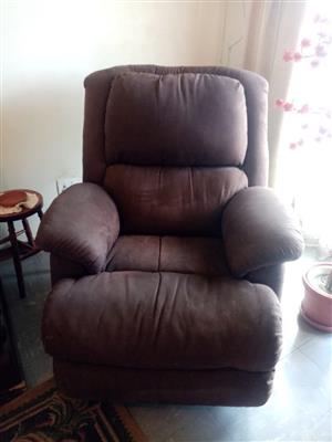TWO BRUTUS P/ SUEDE RECLINERS VERY GOOD CONTITION