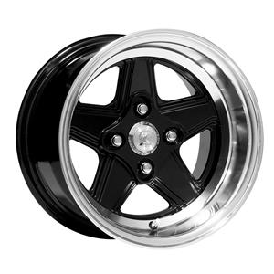 13″ A-Line Assen 4×114 Black Machined Lip Alloy Wheels