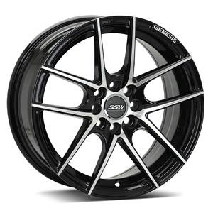 15″ SSW S271 4/100 & 4/108 Black with Polished Face Alloy Wheels
