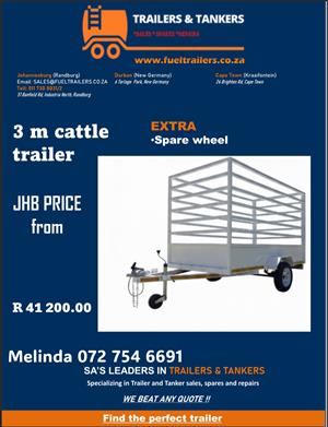 3M CATTLE/ ANIMAL TRAILER 