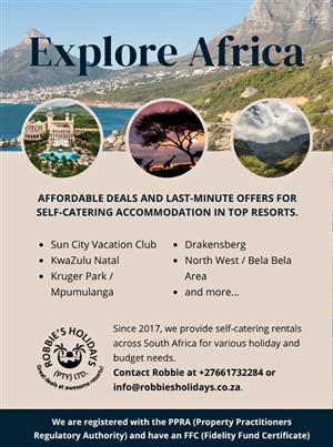 SELF-CATERING HOLIDAY DEALS AVAILABLE AT DIKHOLOLO AT BELOW COST PRICES