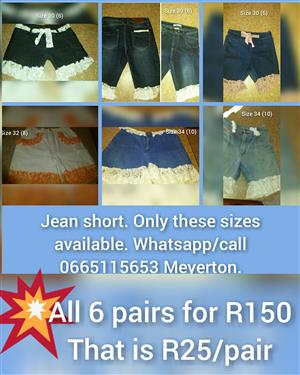 Jean Shorts (sizes 30, 32, 34)
