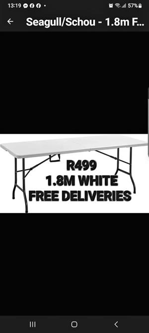1.8M WHITE FOLDING TABLE
