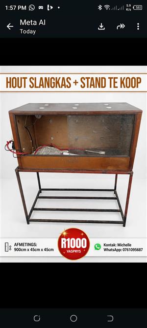 Hout Slangkas en stand te koop