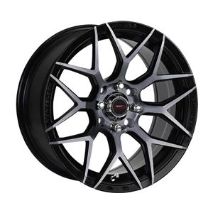 14″ A-Line Classic 4/100 & 4/108 Satin Black Tinted Smoke Alloy Wheels