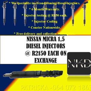 NISSAN MICRA 1.5 DIESEL INJECTORS 