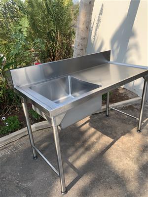brand new stainless steel tables double bowl sinks