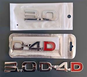 Toyota HILUX 3.0 & D4D chrome metal badges emblems