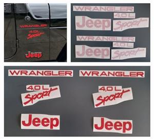Jeep Wrangler TJ side stickers decals sets