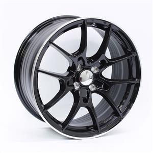 17″ AC WC001 4/100 Gloss Black Machined Lip Alloy Wheels
