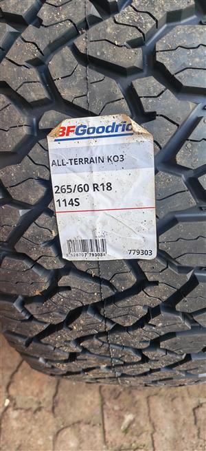 Bfgoodrich k03 265/60/18