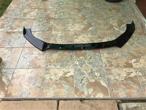 3 piece gloss black plastic front spoiler for Ford Focus ST