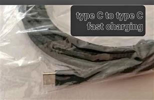 Charging cable type C to type C 5m long fast charging  black great for gaming