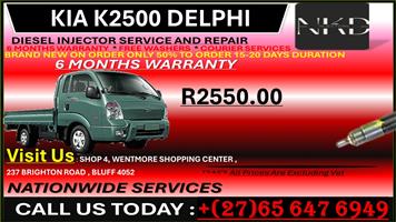 KIA K2500 DELPHI DIESEL INJECTORS