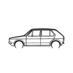 Steel Silhouette Wall Art - VW Golf Mk1 (Chrome) 1200X425X2MM