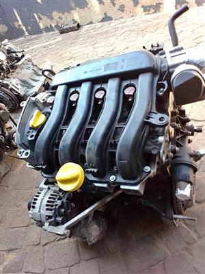 2003 Clio 3 eng code K4MD complete engine still running good for sale